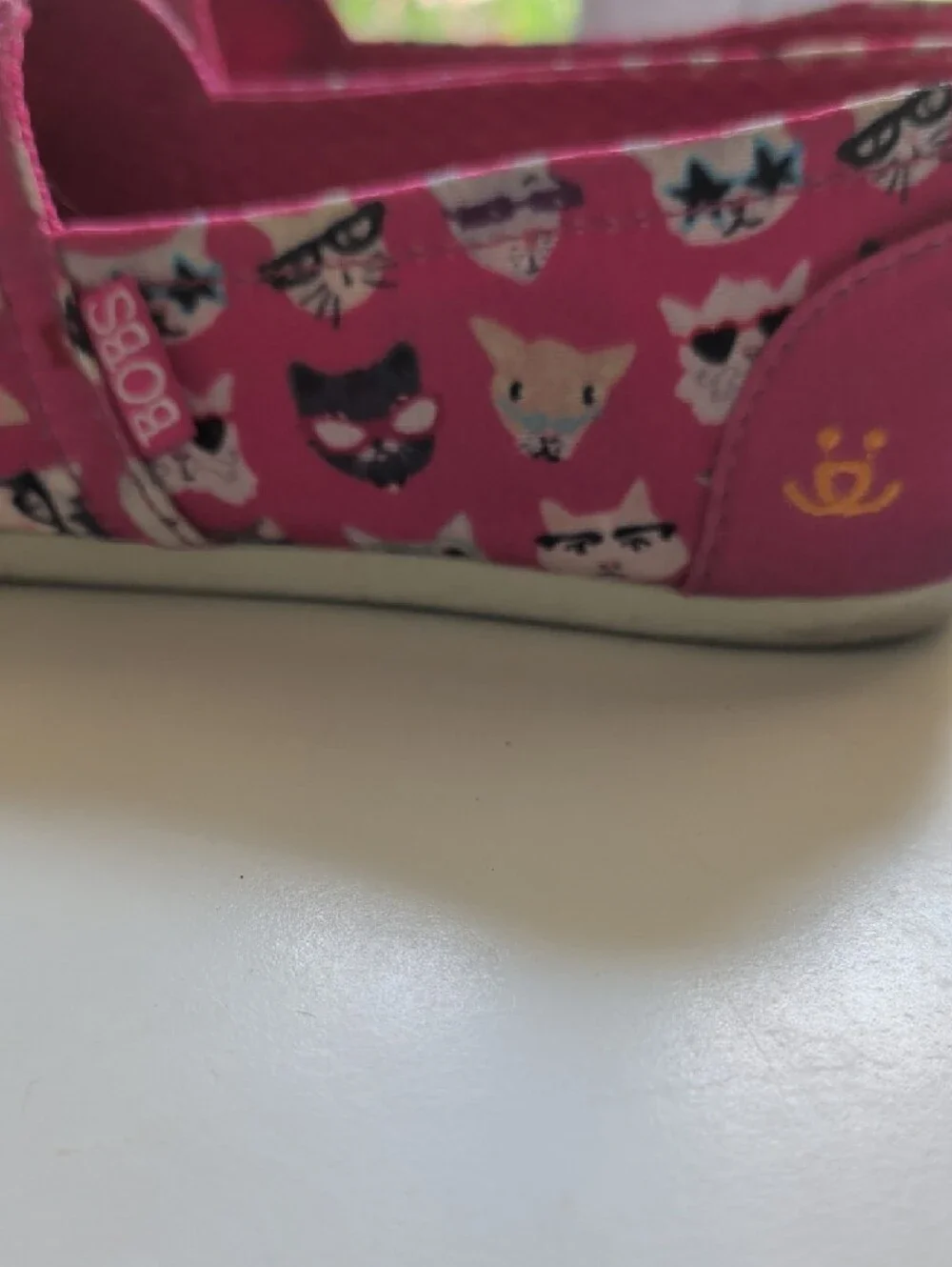 Skechers Bobs Bright Pink Cat Print Slip-Ons - Picture 3 of 7